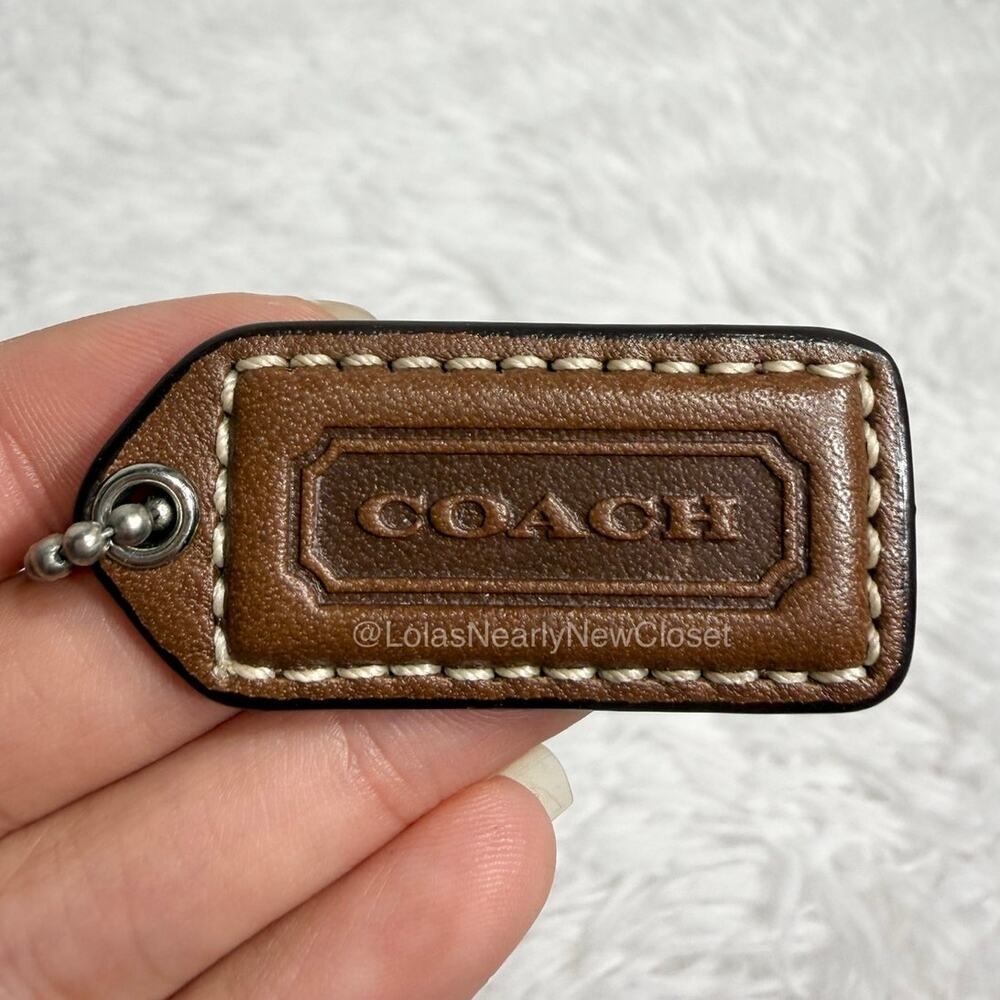 1.5" y2k COACH Brown Fob Bag Charm Hang tag Hangtag